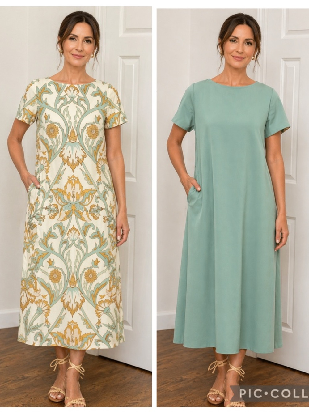 MESTIZA Adria Convertible Midi Dress Reversible Sage Garden Print Size M NWT